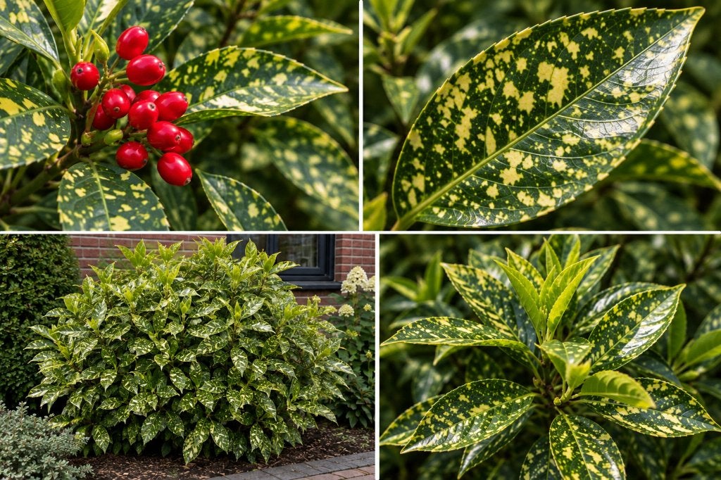 Partij 25 Aucuba Variegata 40-60 cm wintergroen €180, Ophalen of Verzenden, Overige soorten, Haag, Minder dan 100 cm
