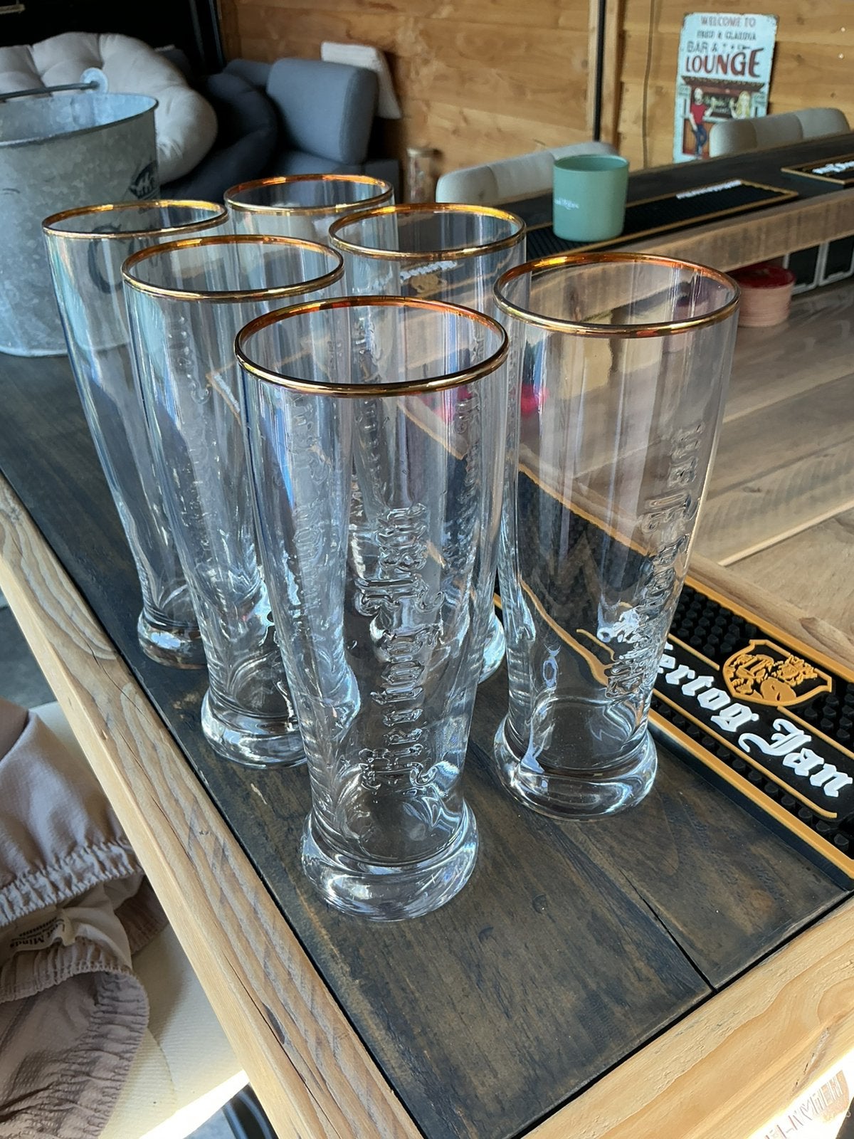6 x Hertog Jan bier glazen 0.5 liter, Ophalen of Verzenden, Zo goed als nieuw, Bierglas