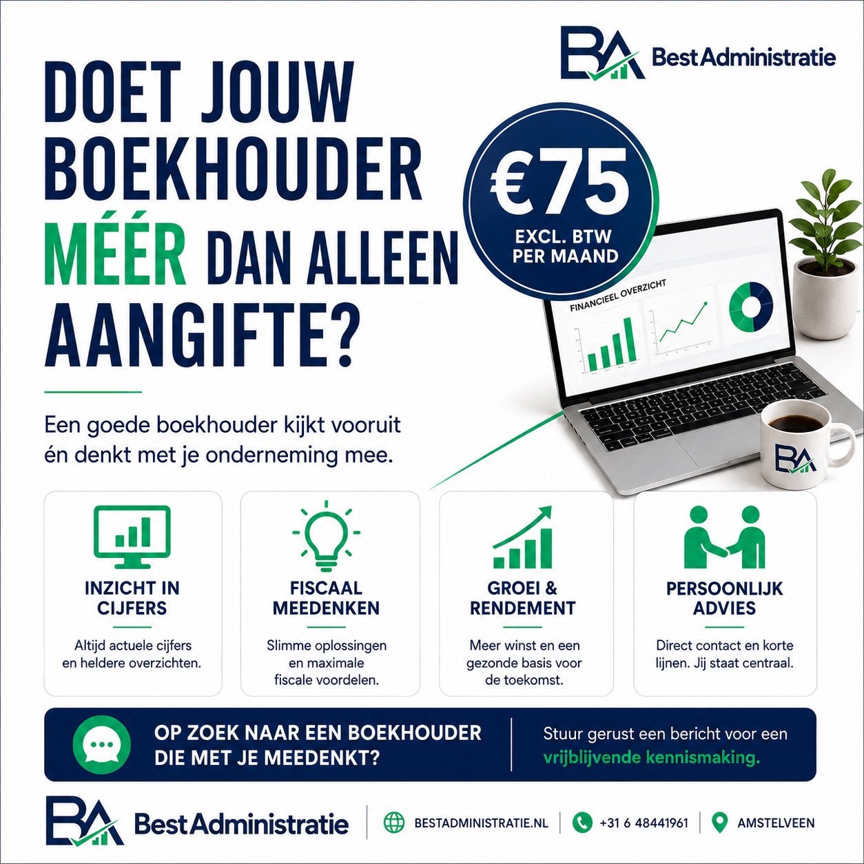 Betaalbare boekhouder - Slechts €75,- per maand!, Diensten en Vakmensen, Debiteurenbeheer