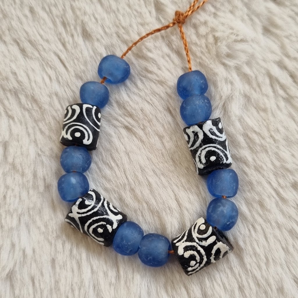 Afrikaanse glaskralen krobo tradebeads Ghana handelskralen, Kraal, Verzenden, NL, Nieuw