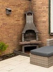 Buitenhaard / BBQ van betonblokken, Tuin en Terras, Ophalen, Gebruikt, Houtskool, Onbekend