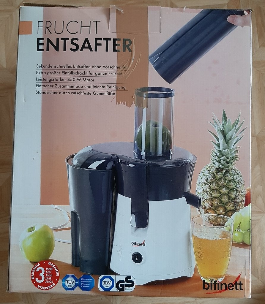 Bifinett Sapcentrifuge - 450W - Nieuw in doos, Ophalen, Nieuw, Elektrisch, Sapcentrifuge