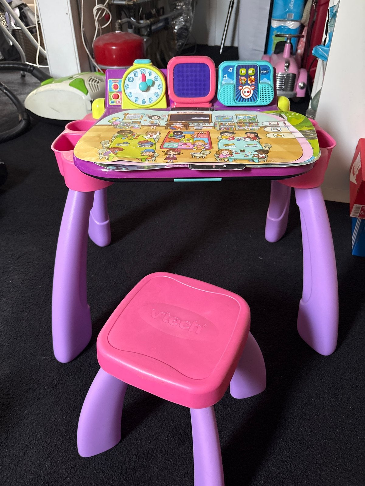 VTech Magisch Speel- en Leercentrum met krukje en kaarten, Ophalen, Gebruikt, 2 tot 4 jaar