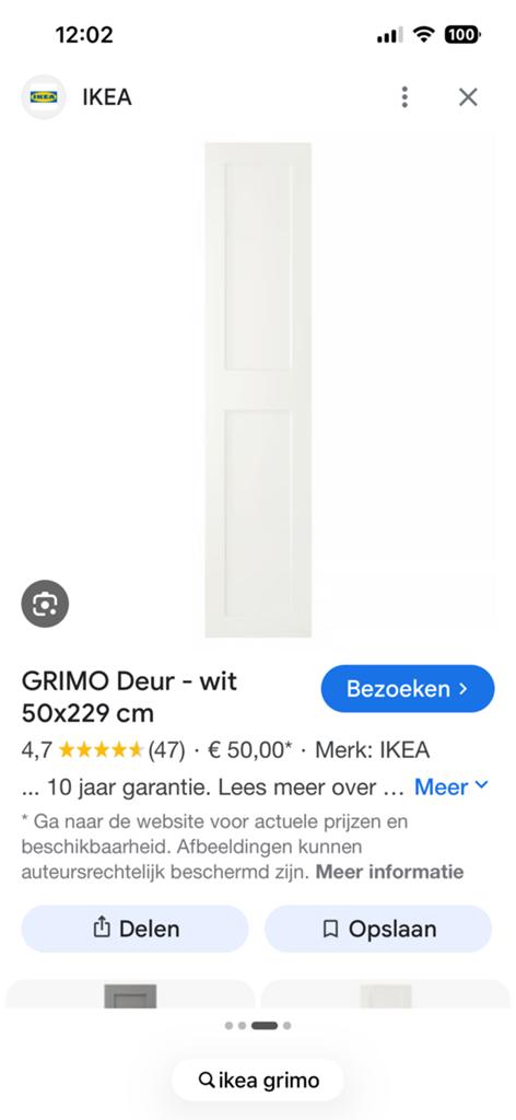 Nieuw Grimo kastdeuren, Ophalen, Nieuw, 50 tot 100 cm, Minder dan 100 cm