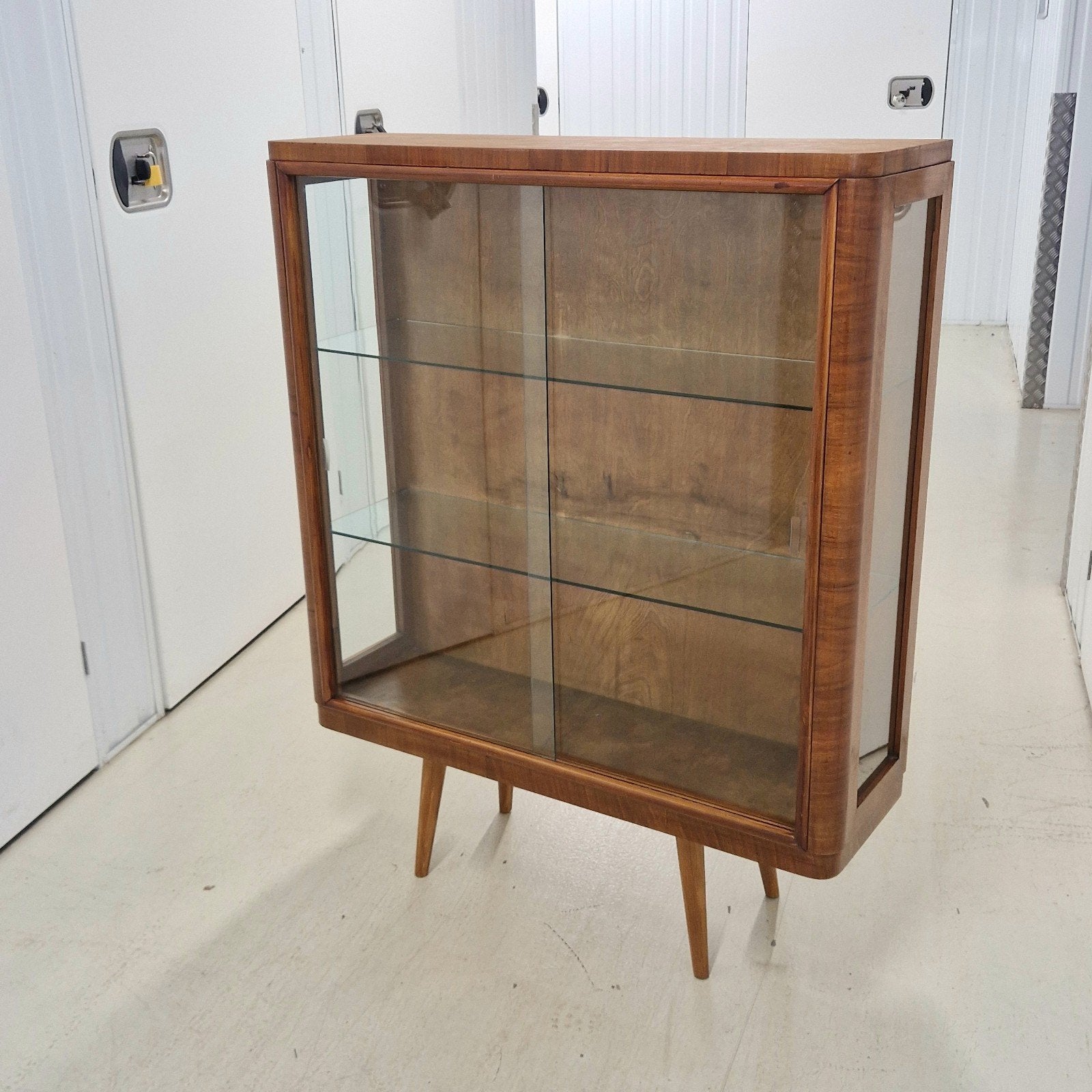 Vintage Vitrinekast Jaren '50/'60 - Glas & Hout