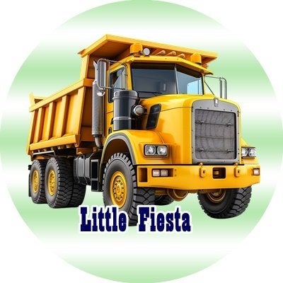 lf1122 ouwel dump truck 20x4,7cm eetbare cupcake rondjes, Ophalen of Verzenden, Nieuw, Cupcakes, Versiering