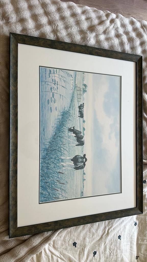 Schilderij: Landschap met Koeien aan het Water, Ophalen