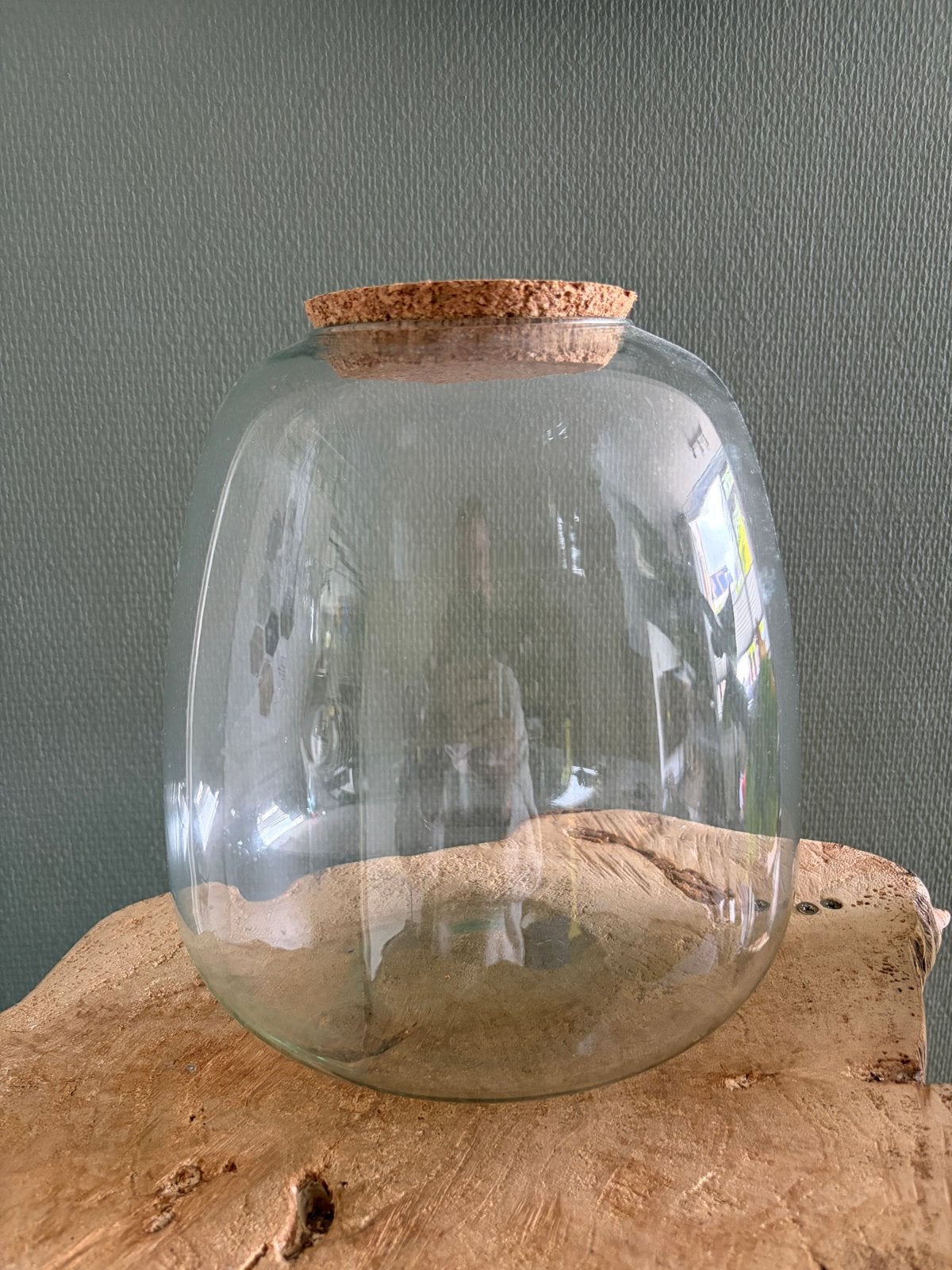 Glazen pot met kurken deksel - Terrarium/Vaas, Transparant, Nieuw, Met deksel, Ophalen of Verzenden