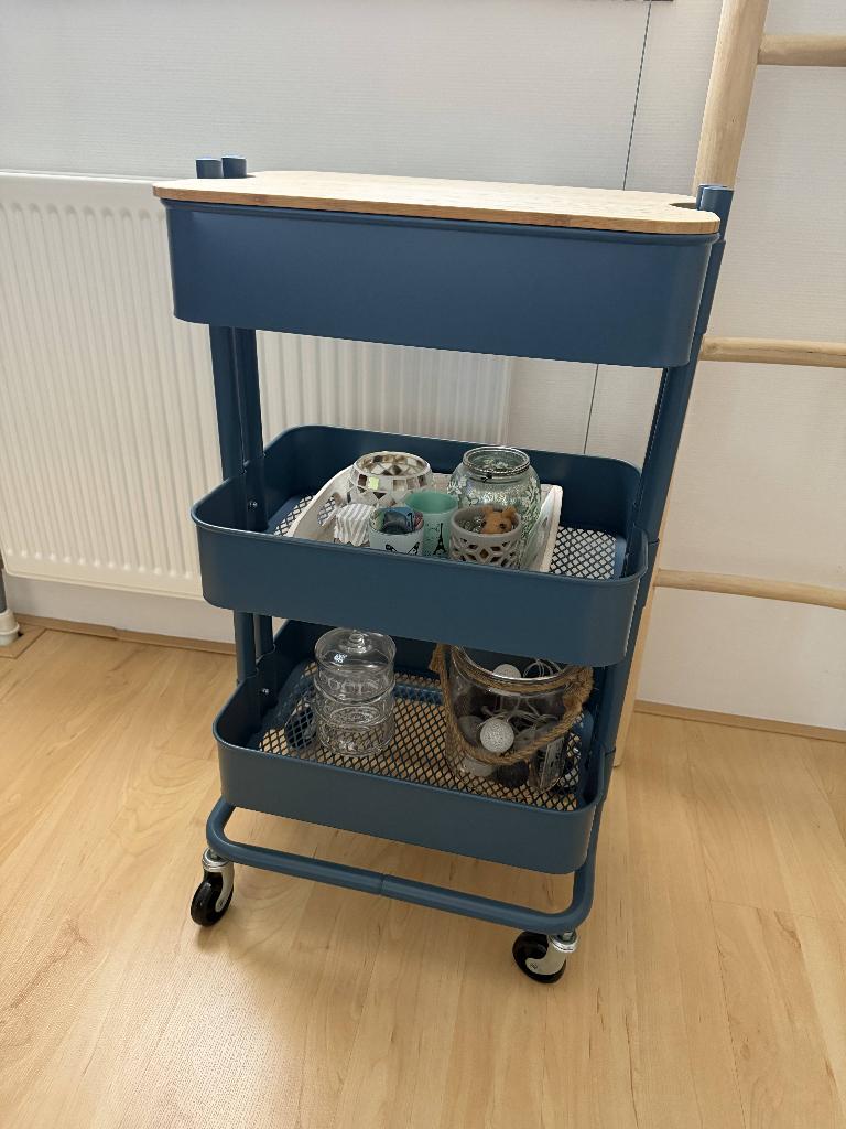 IKEA RÅSKOG trolley, Ophalen, Blauw, Zo goed als nieuw, Metaal
