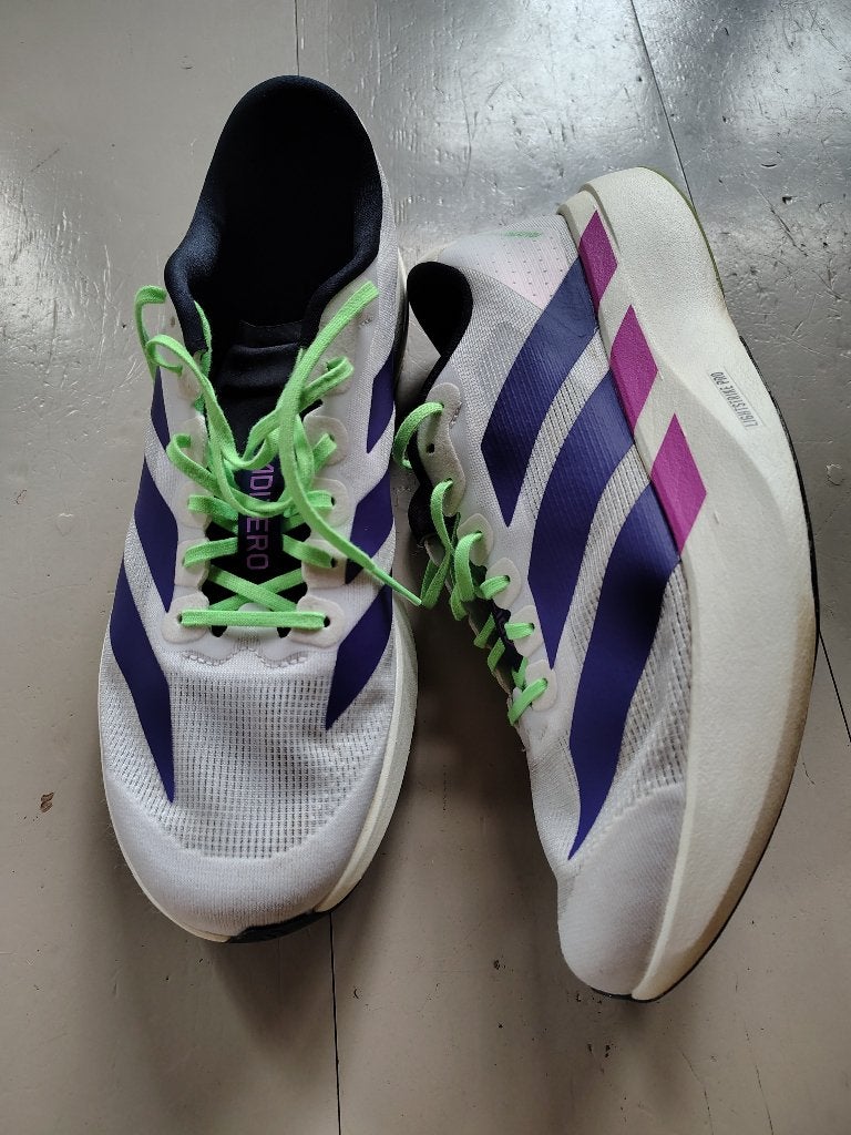 Adidas Adizero Evo SL- maat 45 1/3, Sport en Fitness, Loopsport en Atletiek, Adidas, Hardloopschoenen, Ophalen of Verzenden, Zo goed als nieuw