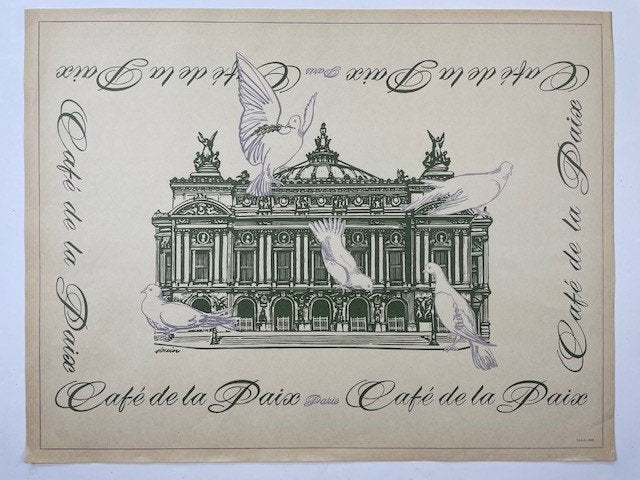 poster cafe de la paix Parijs jaren 1950, Ophalen of Verzenden, Gebruikt, A1 t/m A3, Overige onderwerpen