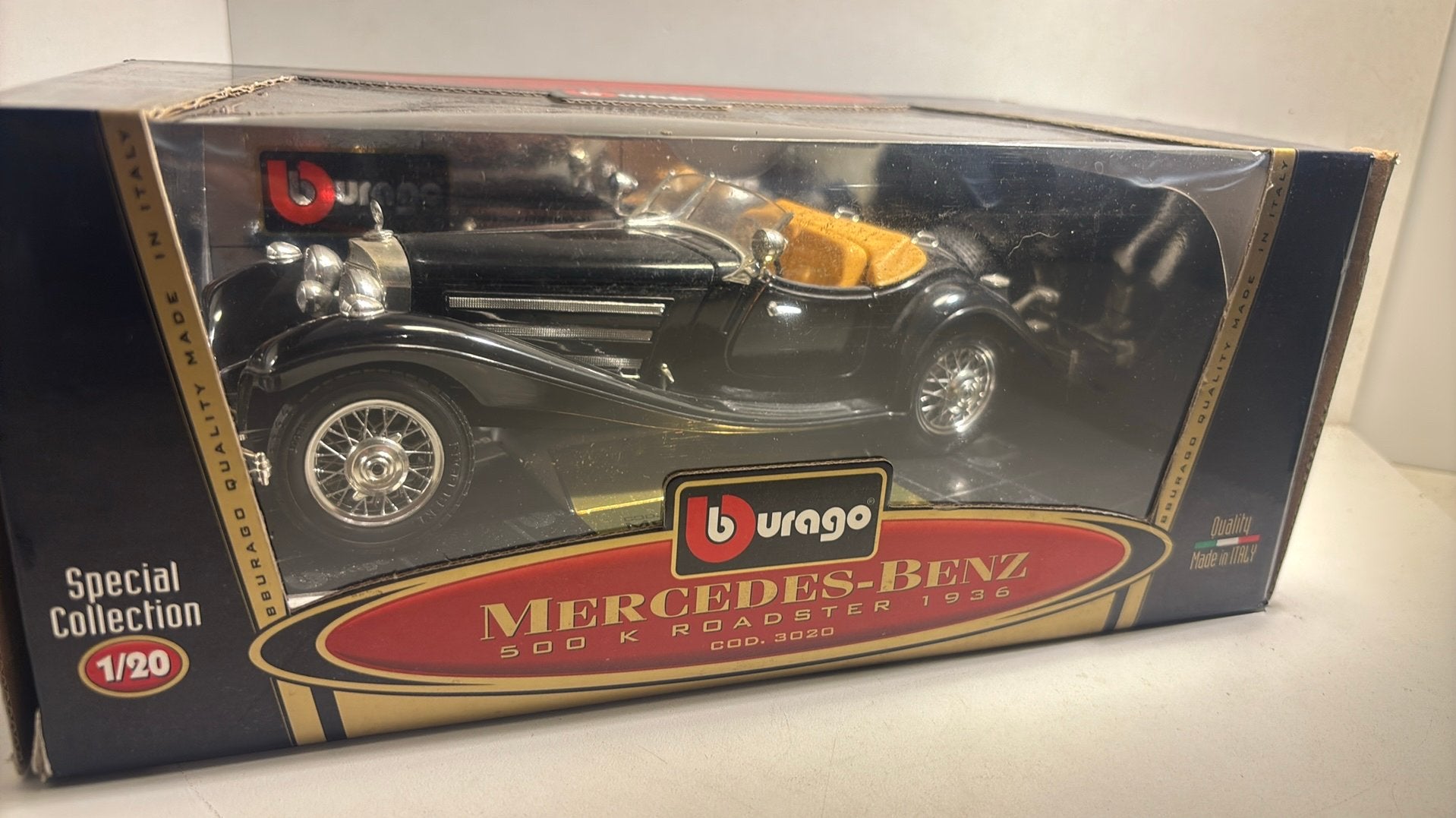Mercedes benz 500 k roadster black Bburago 1.18, Hobby en Vrije tijd, Ophalen of Verzenden, Bburago, A, A