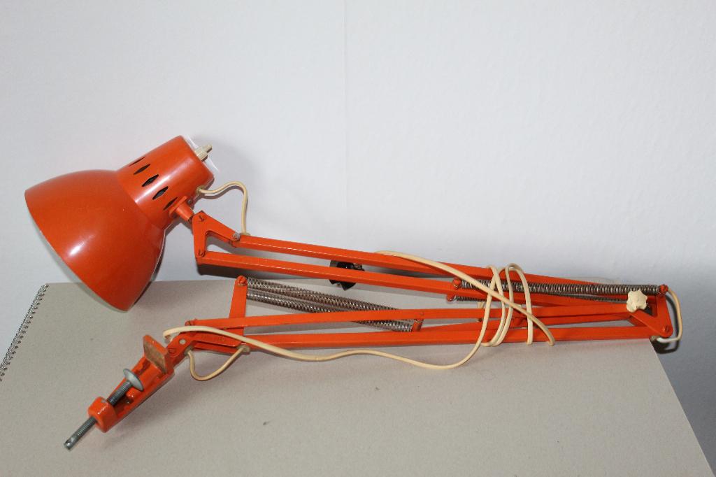 Architectenlamp - Verstelbare bureaulamp - 70s verlichting, Ophalen, Gebruikt, Retro oranje, Metaal
