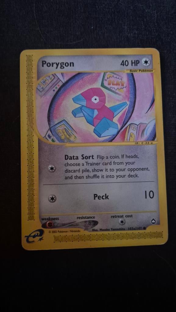 Porygon Pokémon kaart (2002) - Nette staat, Ophalen of Verzenden, Zo goed als nieuw, Losse kaart
