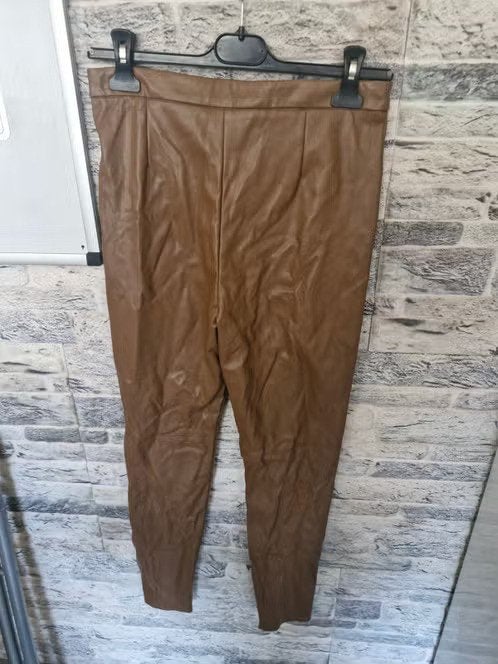 Bruine leren broek maat m h, Kleding | Dames, Maat 38/40 (M), Bruin, Onbekend, Ophalen of Verzenden
