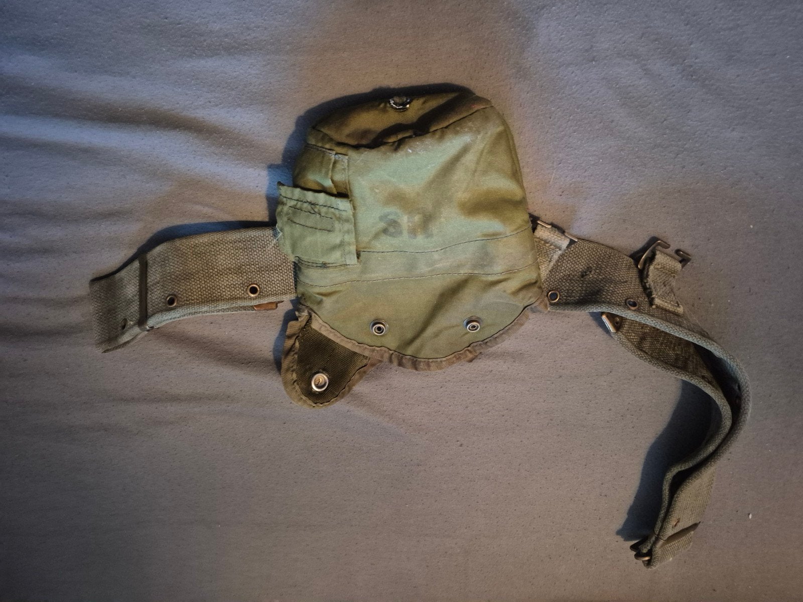 Vintage US Militair Koppelriem met Veldflestas, Ophalen of Verzenden, Overige soorten, Amerika, Kleding of Schoenen