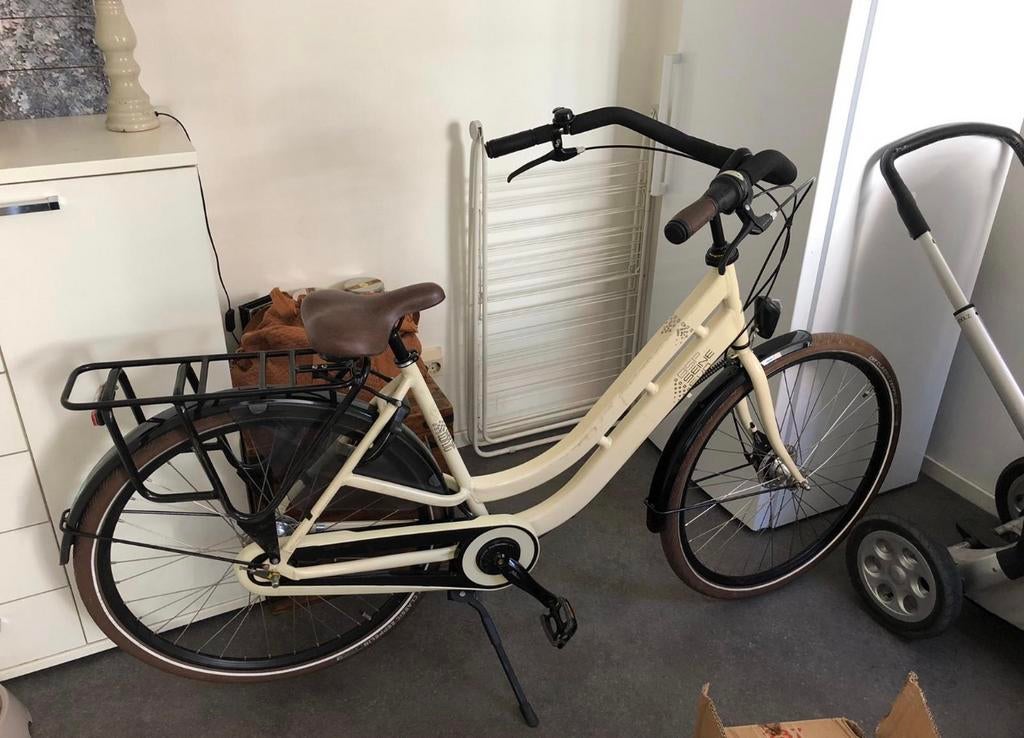 Mamafiets met achterzitje Yepp, Fietsen en Brommers, Fietsen | Dames | Moederfietsen, Ophalen, 1 zitje, Gebruikt, Overige merken