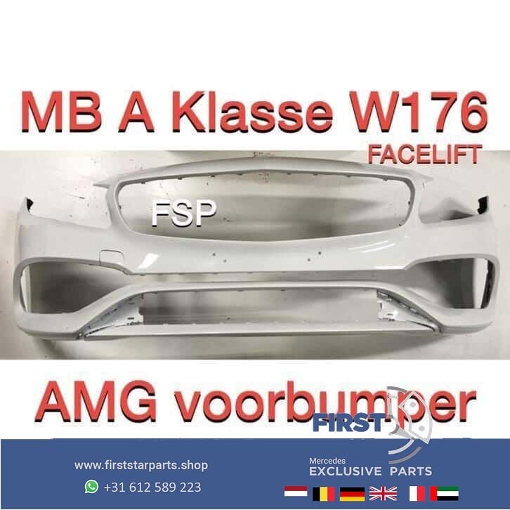 W176 Facelift AMG Voorbumper Achterbumper Diffuser A Klasse, Gebruikt, -, Ophalen of Verzenden, Bumper