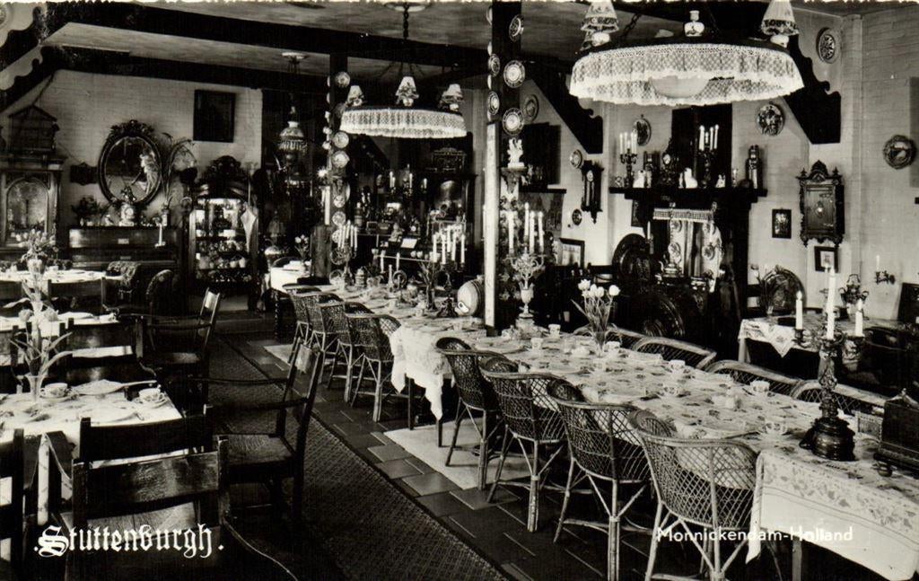 Monnickendam, Hotel-Cafe-Restaurant Stuttenburgh - ongelopen, Verzamelen, Ansichtkaarten | Nederland, Ophalen of Verzenden, Voor 1920