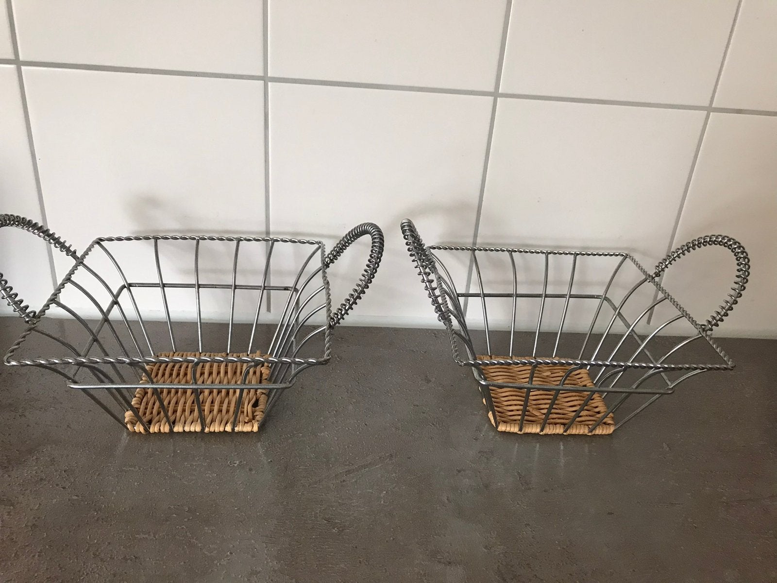 Setje van 3 handgemaakte mandje, Ophalen of Verzenden, Nieuw, Rond, Overige materialen
