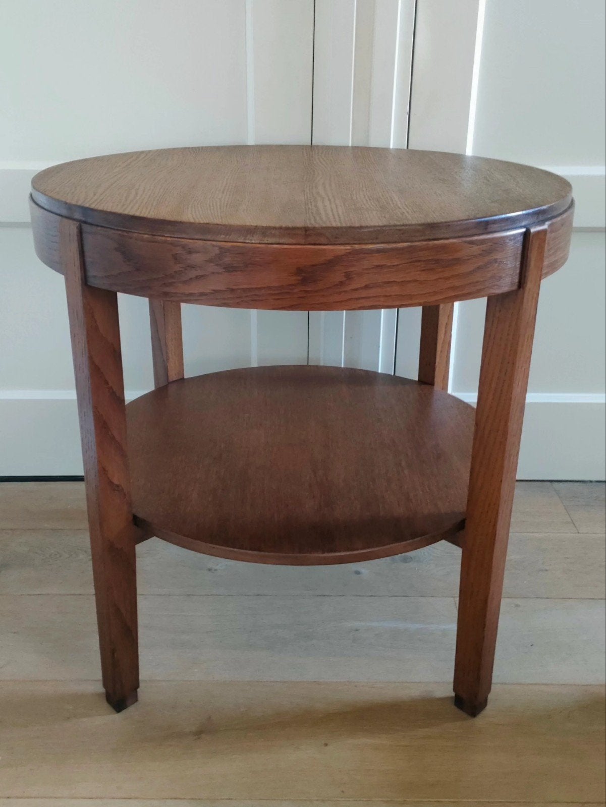 Grote Amsterdamse school tafel bijzettafel salontafel eiken, Ophalen