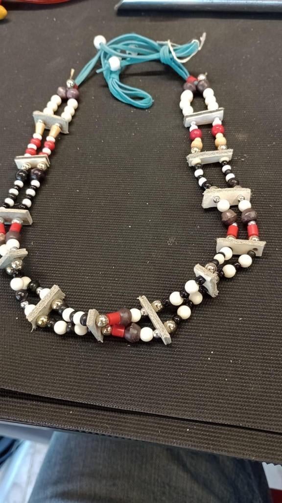 Two stroke Apache-stijl Hairpipe Choker, Overige materialen, Verstelbaar, Verzenden, Wit