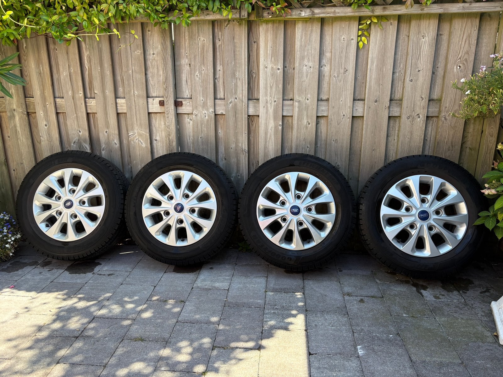 Originele Ford Transit Custom 16 inch velgenset goodyear all, Ophalen, 16 inch, Zomerbanden, Bestelwagen