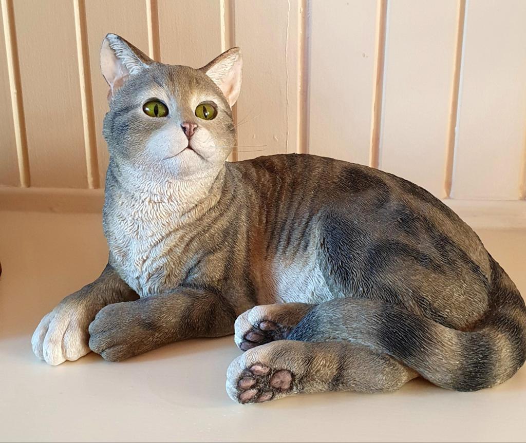 Country Artists Beeld Silver Tabby Kat - Keith Sherwin, Ophalen of Verzenden