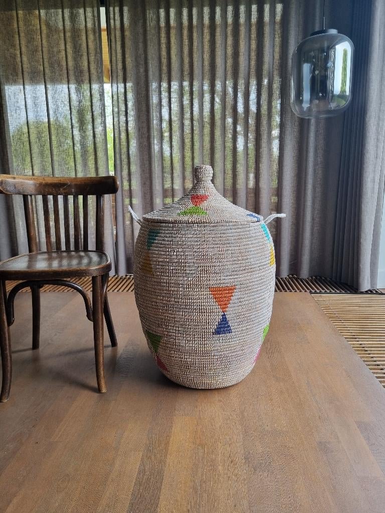 Afrikaanse zeegras opbergmand wasmand handgemaakt fairtrade, Mand, Rond, Nieuw, Ophalen of Verzenden