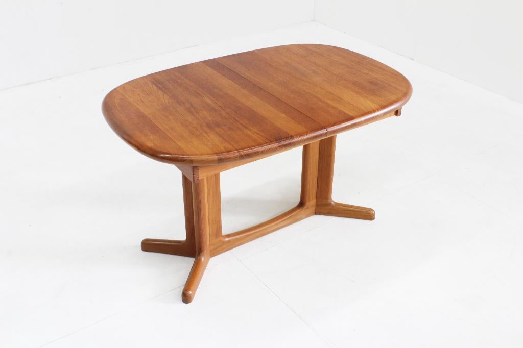 Vintage Deense ovalen uitschuifbare eettafel tafel, 200 cm of meer, Zo goed als nieuw, Vijf personen of meer, Ovaal