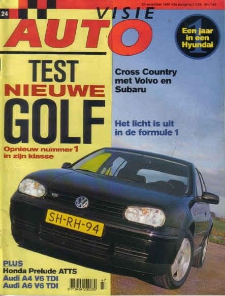 Autovisie 24 1997 : VW Golf V5 Highline - Honda Prelude 2.2, Ophalen of Verzenden, Gelezen, Algemeen