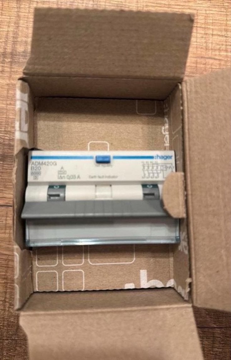 Hager ADM420G B20 Aardlekautomaat Nieuw, Verzenden, Nieuw, Hager, Aardlekautomaat
