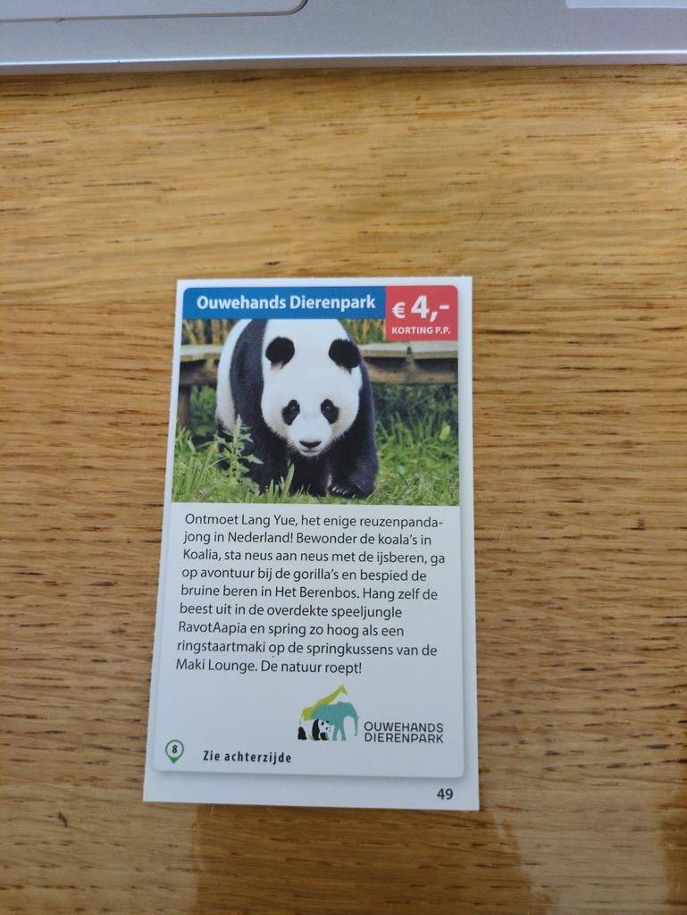 Kortingsbon voor Ouwehands Dierenpark, Tickets en Kaartjes, Recreatie | Dierentuinen, Drie personen of meer, Kortingskaart
