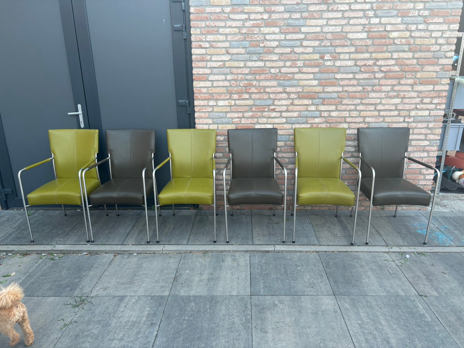 6 x Bert Plantagie stoelen, Ophalen, Zo goed als nieuw, Leer