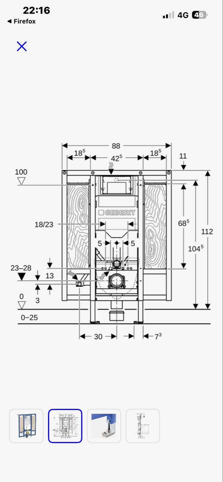 Ophalen Geberit Duofix wandcloset element Sigma UP320 112 cm, Ophalen of Verzenden, Nieuw, Toilet