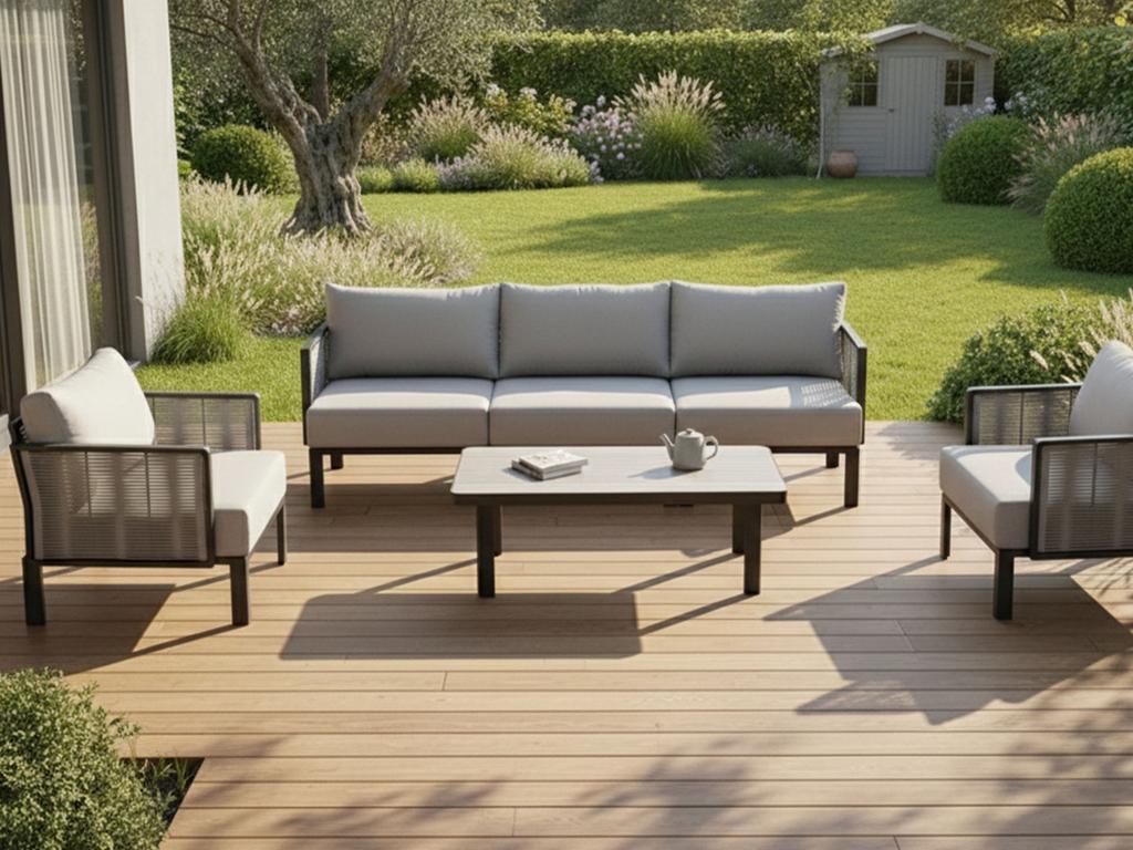 Loungeset modulair NIEUW | Aluminium antraciet | 4-delig, Ophalen, Zo goed als nieuw, Aluminium