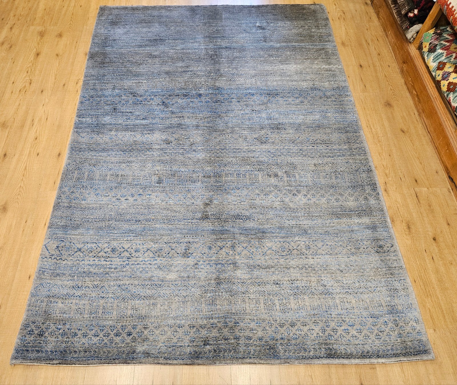 Handgeknoopt oosters tapijt modern design 242x164, Info@SlatsAntiek.nl, Blauw, Perzisch, 150 tot 200 cm