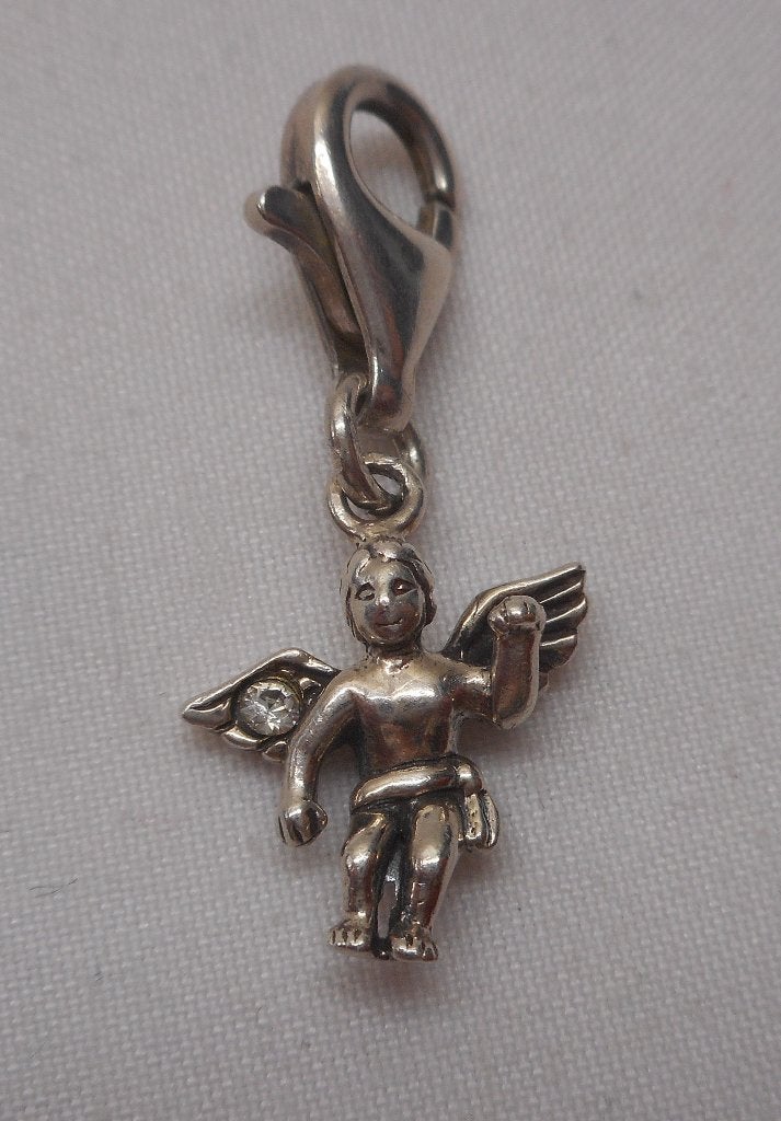 Zilveren afneembare hanger / bedel engeltje nr.1437, Overige merken, Verzenden, Zo goed als nieuw, 1 bedel