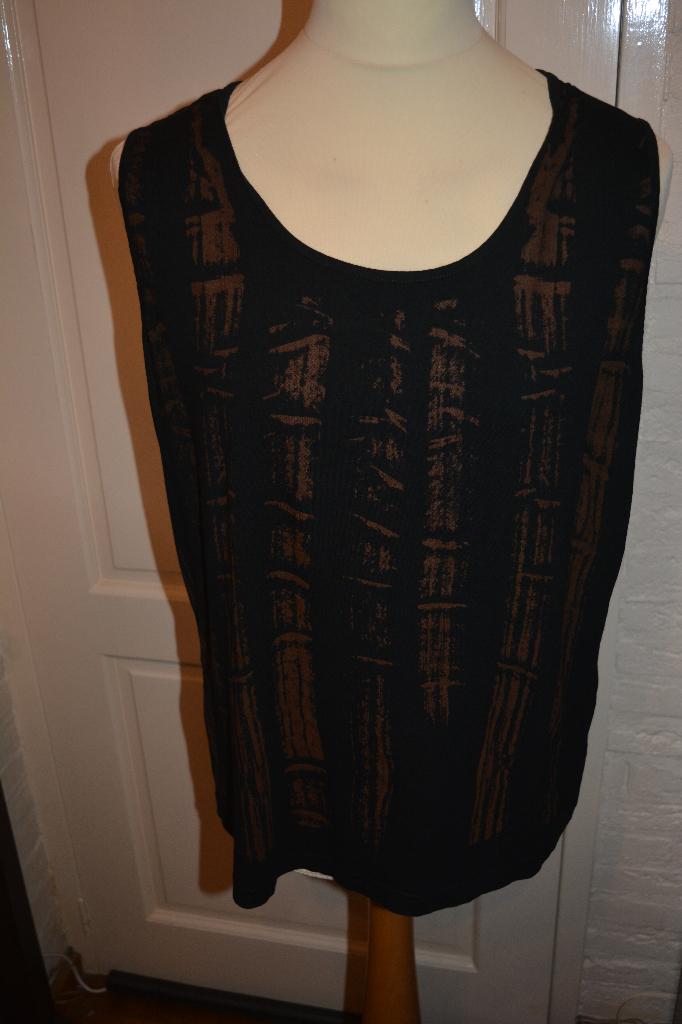 Gilbret, zwart top met bruin patroon, mt 46, Kleding | Dames, Zwart, Gilbret, Maat 46/48 (XL) of groter, Ophalen of Verzenden
