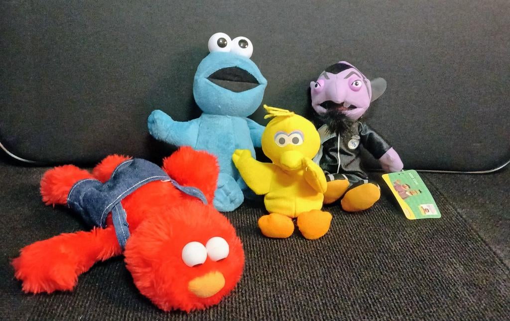 Sesamstraat Figuren: Pino, Elmo, Cookie Monster Dracula, Ophalen, Gebruikt, Overige merken, Overige typen
