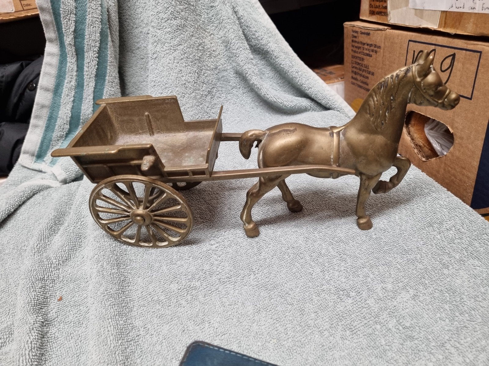 Vitage paard en wagen zwaar nr 6, Antiek en Kunst, Antiek | Koper en Brons, Ophalen of Verzenden