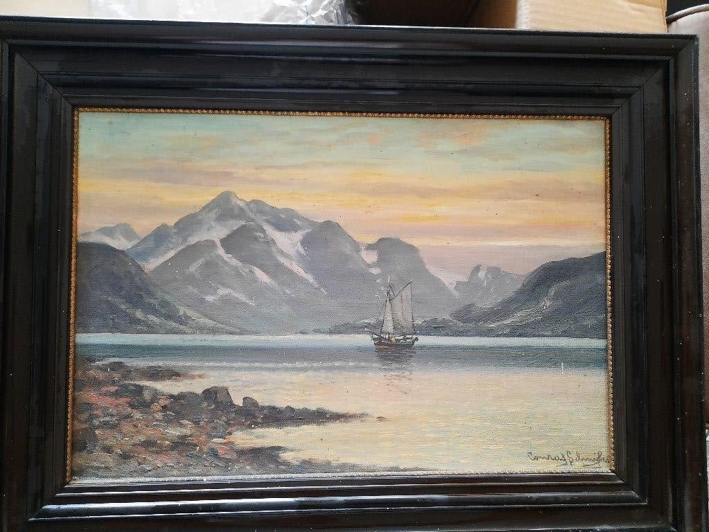 Olieverfschilderij Conray smith, Gebruikt, Ophalen of Verzenden, Schilderij, 5 – 50