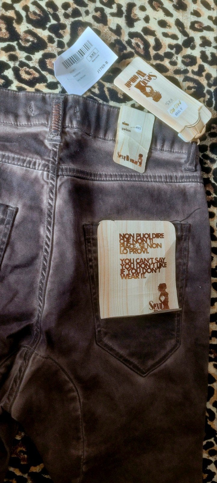 mooie broek met patches, maat XXS, Bruin, Nieuw, Ophalen of Verzenden, Maat 34 (XS) of kleiner