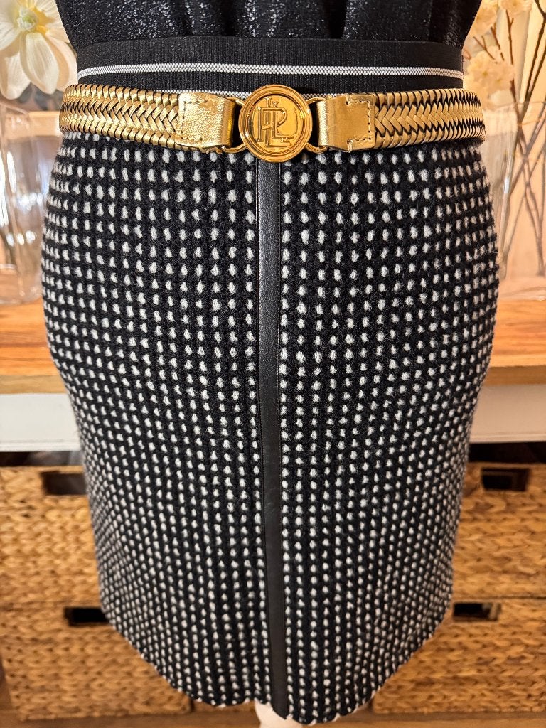 Zwart-Witte wollen rok Marc Cain, 36-38/M/nr2, wol mix., Kleding | Dames, Verzenden, Zwart, Zo goed als nieuw, Maat 36 (S)