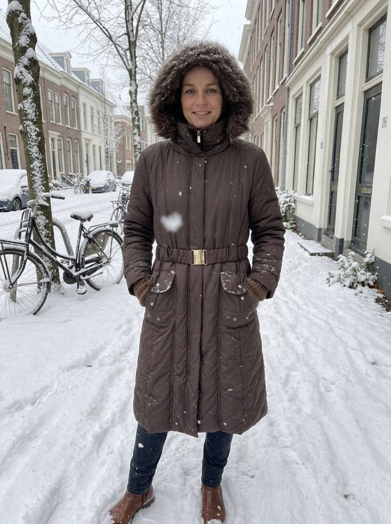 Lange mooie aubergine winterjas mt 48/52, K&S, Overige kleuren, Nieuw, Ophalen of Verzenden