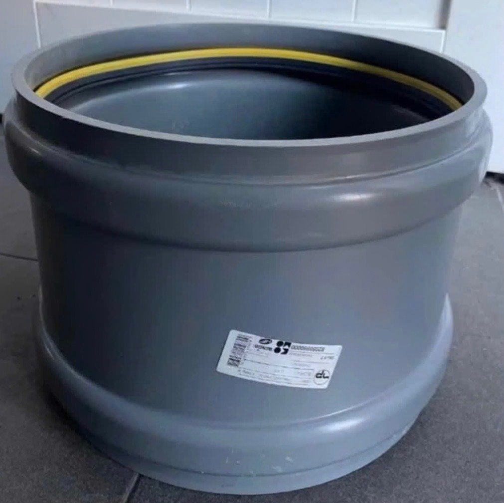 Overschuifmof Ø 315 mm met 2x manchet, manchetmof, rioolmof, Doe-het-zelf en Verbouw, Buizen en Afvoer, Ophalen, Afvoer, Pvc, Nieuw