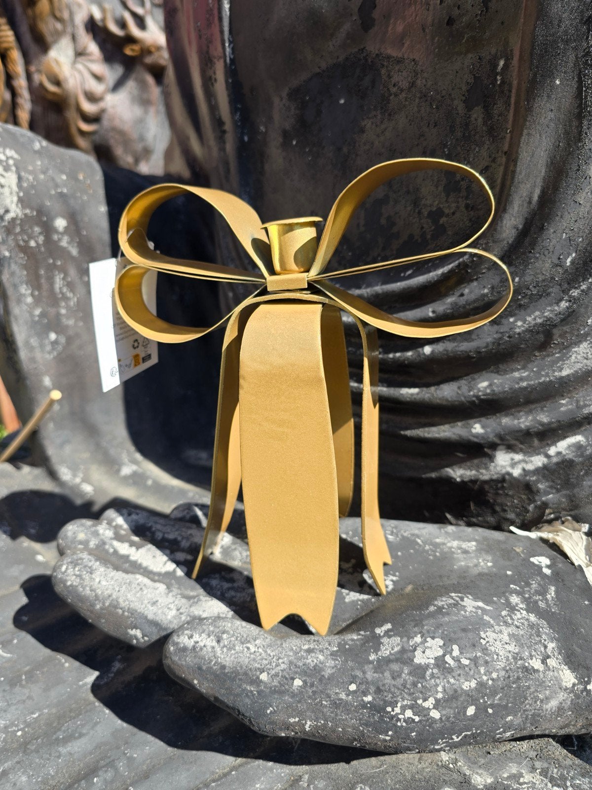 Gouden Kandelaar Strik - Elegant en Decoratief, Overige merken, Nieuw, Ophalen of Verzenden, Metaal
