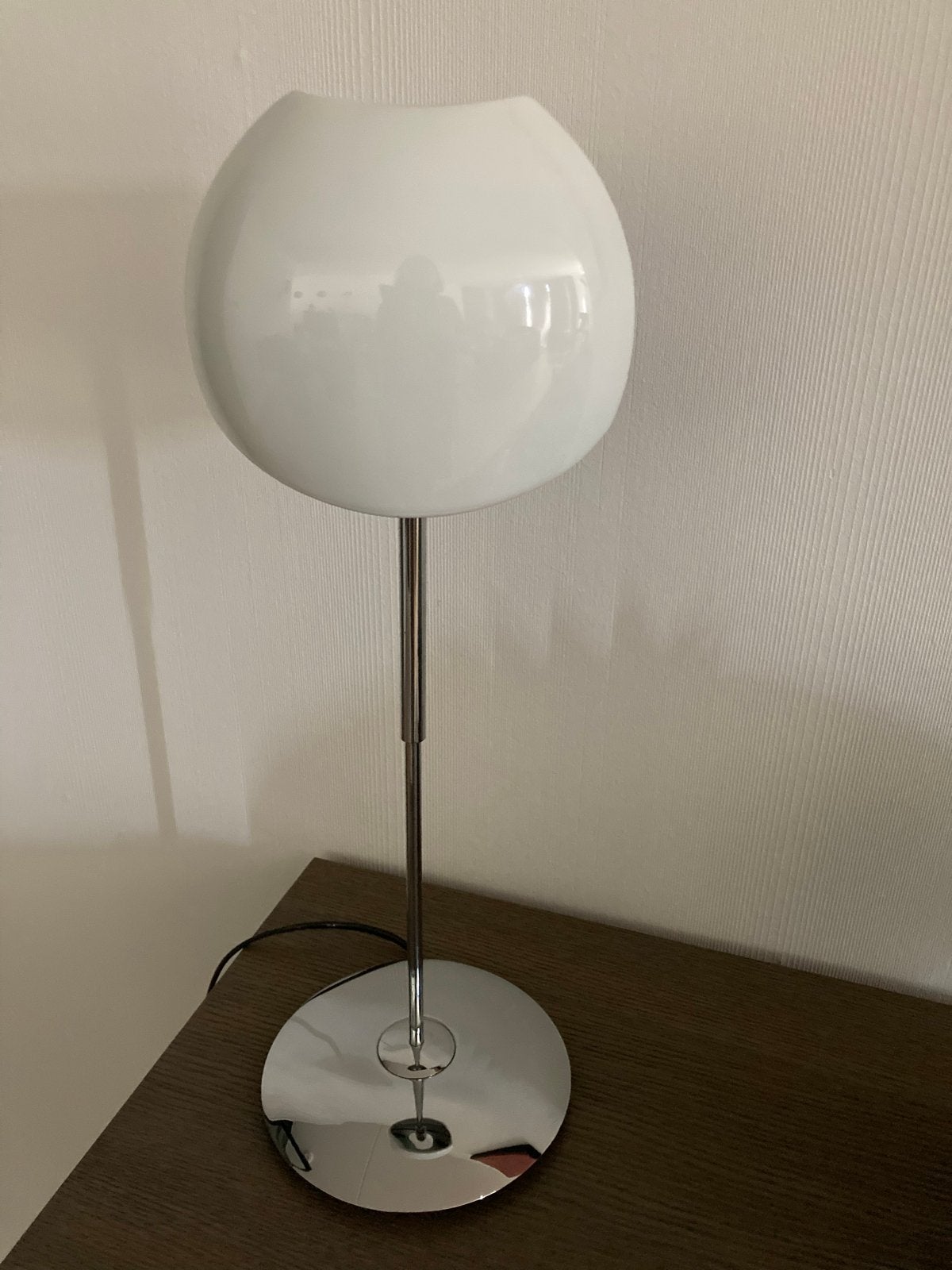 Moderne Alba Design Schemerlamp - Chroom & Porselein Wit, Overige merken, Wit, Ophalen of Verzenden, Zo goed als nieuw