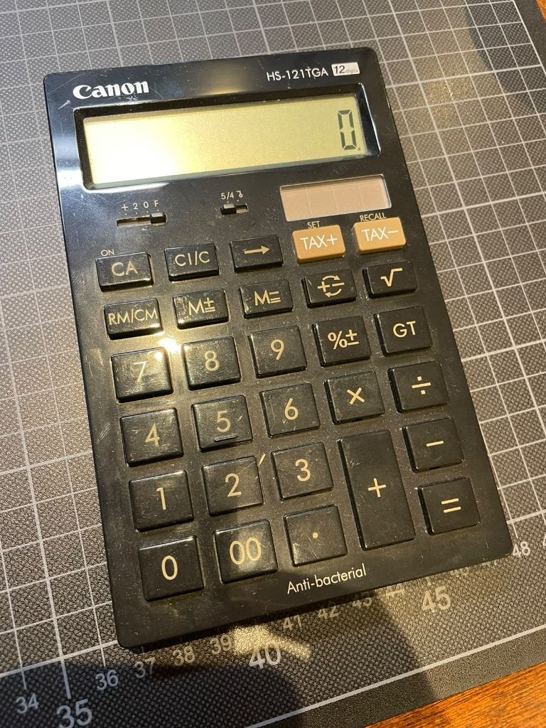 Canon HS-121TGA Bureau Rekenmachine – 12-Cijferig – Zwart, Ophalen of Verzenden, Zo goed als nieuw