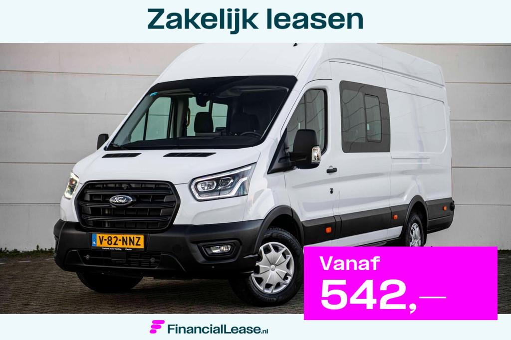 Ford Transit 2.0 TDCI 130pk L4H3 Dubbele Cabine |ACC|Navi|Ca, 4 cilinders, Wit, Bedrijf, 130 pk